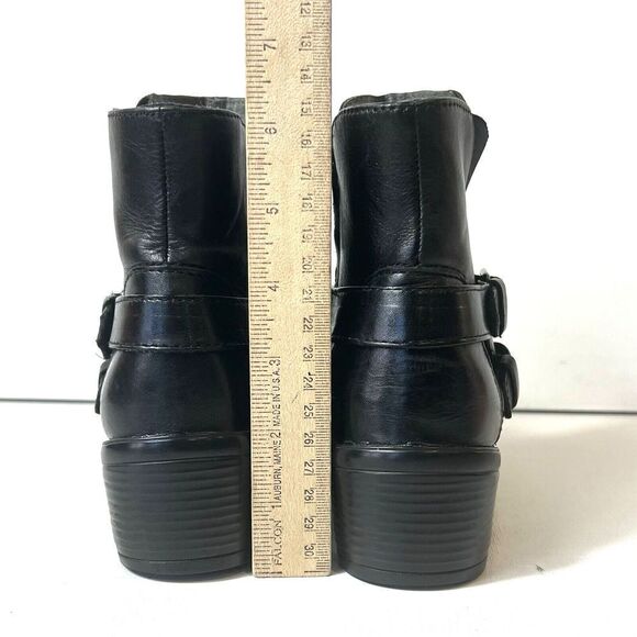 bussola Black Leather Classic Buckle Ankle Boots Booties Women’s EU 36 US 6-6.5 - Picture 8 of 13